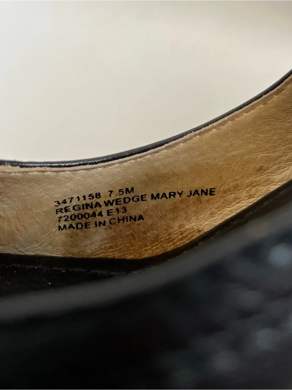 Frye Black Regina Wedge Mary Jane Heels Size 7.5